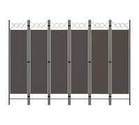 Room Divider Anthracite 240x180cm Powder-Coated Iron Frame Polyester 6-Panel XL