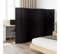 vidaXL Black Bamboo Room Divider Privacy Screen - 800x165cm - Indoor Partition Panel for Living Room, Bedroom, Office - Water-Resistant, Roll-Up Design