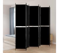 vidaXL Room Divider Privacy Screen Black 6-Panel 300x220 cm 100% Polyester