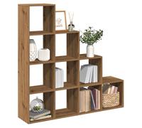 Room Divider Bookcase 131.5x29x131.5 cm Artisan Oak Engineered Wood 6 Cubes Tall