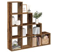 Room Divider Bookcase 4-Tier 6 Cubes Old Wood Engineered Wood 131.5x29x131.5cm.