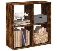 Room Divider Bookcase Smoked Oak 69.5x29x69.5cm Engineered Wood Modern 4-Cube XL