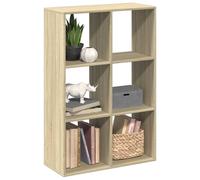Room Divider Bookcase Sonoma Oak 69.5x29x103.5cm Engineered Wood 4 Cubes Storage