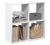 Room Divider Bookcase White 69.5x29x69.5 cm Engineered Wood 4 Cube Unit Large