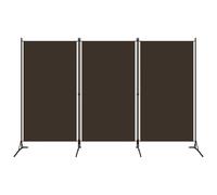 Room Divider Brown Fabric 260x180cm 3-Panel Foldable Privacy Screen Home Accent