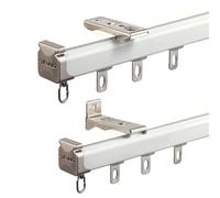 Room Divider Curtain Track 1.8m/2.6m/3.2m Aluminium Ceiling Curtain Track Rail with Silence Rollers heavy duty Curtain Rails Living Room Bedroom Office Shower use (Color : White, Size : 3.2m)