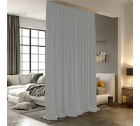 Room Divider Curtains, Blackout Ceiling Curtain, Rod Compatible, Noise Reducing Privacy Curtain, 8ft Wide x 7ft Tall, Grey, 1 Panel