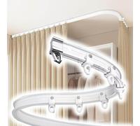 Room Divider Curtains Ceiling Sets - L/U/Z Shape Flexible Bendable - RV/Bay Window/Room Partition Curtain Single Tracks(Ceiling Mount,12ft/3.65m)