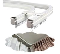 Room Divider Curtains Flexible Ceiling Tracks Set, Straight Curved Wall Curtain Rail for Bay Window, Aluminum Traveler Drapery Track