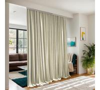 Room Divider Curtains for Ceiling Track System or Rod With Hooks - Blackout Privacy Floor to Ceiling Curtains for Wall Ceiling Mount Track - Soundproof Room Separator Extra Wide Curtain, 1 Panel