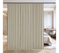 Room Divider Curtains for Ceiling Track System or Rod With Hooks - Blackout Privacy Floor to Ceiling Curtains for Wall Ceiling Mount Track - Soundproof Room Separator Extra Wide Curtain, 1 Panel