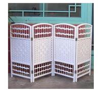 Room Divider, Divider Screen, Hand-Woven Freestanding Wall Partition, Room Partition Separator(White,120X40CM-5PCS)