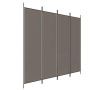 vidaXL 4-Panel Room Divider Brown 200x200 cm Fabric
