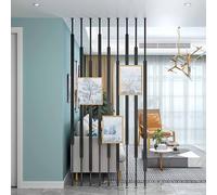 Room Divider Floor to Ceiling Wooden Slats, Floor to Ceiling Wall Post Partitions Screens Room Dividers,Washroom/Balcony/Stairwell/Entrance Privacy Screen Column Decor Grille Adjustable Height(Black,1