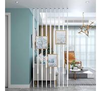 Room Divider Floor to Ceiling Wooden Slats, Floor to Ceiling Wall Post Partitions Screens Room Dividers,Washroom/Balcony/Stairwell/Entrance Privacy Screen Column Decor Grille Adjustable Height(White,1