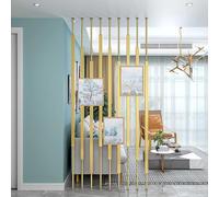 Room Divider Floor to Ceiling Wooden Slats, Floor to Ceiling Wall Post Partitions Screens Room Dividers,Washroom/Balcony/Stairwell/Entrance Privacy Screen Column Decor Grille Adjustable Height(Gold,16