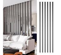 Room Divider, Floor to Ceiling Wooden Slats Screen, Privacy Partition for Washroom, Balcony, Stairwell, and Entrance, Space Saving Solution
