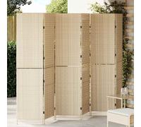 Room Divider Fold Poly Rattan Beige 292x180cm Matte Indoor Privacy Eco ScreenXL