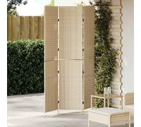 Room Divider Folding Manual Beige 146 x 200 cm Poly Rattan