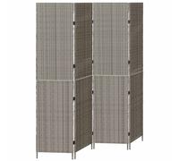 Room Divider Folding Manual Grey 195 x 180 cm Poly Rattan