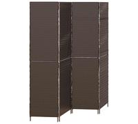 vidaXL Room Divider Folding Manual Black 195 x 180 cm Poly Rattan