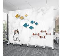Room Divider Folding Privacy Screen, 70.9in Tall Portable Wall Partitions with Wheels, Floor to Ceiling Privacy Screens for Effective Space Separation