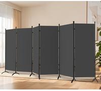 Room Divider-Folding Privacy Screens, 6 ft Partition Room Dividers Wall for Separation, Home, Office, Classroom, Studio (Grey, 6 Panel)
