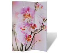 Room Divider Folding Screen 120x170cm Solid Fir Wood Double-Sided Pink Decor PVC