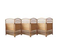 Room Divider Folding Wooden Rattan, 4-6 Panels, Short Design for Privacy and Space Separation