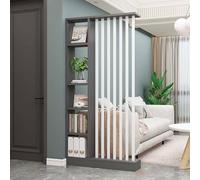 Room Divider, Freestanding Partition Screen with Shelves for Living Room, Modern Wood Privacy Screen, Floor to Ceiling Design, Decorative Space Separator