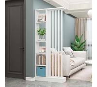 Room Divider, Freestanding Partition Screen with Shelves for Living Room, Modern Wood Privacy Screen, Floor to Ceiling Design, Decorative Space Separator