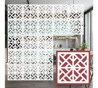 Room Divider Hanging Panels - DIY Wood-Plastic Privacy Screen for Home Office & Kitchen Decor - Complete Set with Accessories - 60 Pcs, White Color, Easy Installation