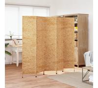 Room Divider Light Brown 5-panel Water Hyacinth Foldable Woven Screen 205x180cm