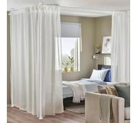 Room Divider, No Drilling Curtain Pole Wall Divider for Room Separator, Adjustable W 280 cm x H 317 cm Heavy Duty Floor to Ceiling Tension Rod Dividers Temporary Privacy Separator Window Rods Black