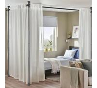 Room Divider, No Drilling Curtain Pole Wall Dividers Floor to Ceiling, Adjustable Partition Wall Room Divider 280 x 317 cm Heavy Duty Tension Rod Dividers Temporary Privacy Separator Window Rods Black