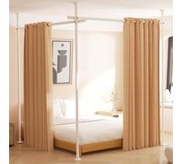 Room Divider No Drilling Curtain Rod, 4-10ft (H) 28-114inch(W) Adjustable Heavy Duty Floor to Ceiling Room Dividers Tension Rod - Damage Free for Space Partition White