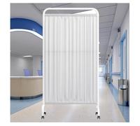 Room Divider on Wheels, Medical Privacy Screen with Wheels, 180Cm High Standing Door Partition, Room Divider Screens, Waterproof Nylon Fabric, for Office, Clinic, Beauty Salon,White,4panel