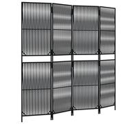 (black, 294 x 200 cm) vidaXL Room Divider Outdoor Privacy Screen Foldable Balcony Screen Poly Rattan