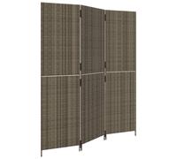 vidaXL Room Divider 4 Panels Privacy Screen Balcony Screen Grey Poly Rattan