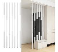 Room Divider Panel, Freestanding Space Separation Column, Floor to Ceiling Vertical Partition for Home Apartment Entryway (47.2in/120cm, Black, 7-Pack)