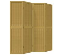Room Divider Panel Office Privacy Screen Brown Solid Wood Paulownia vidaXL