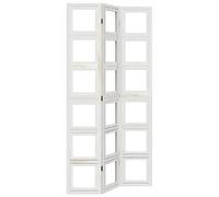 Room Divider Panel Office Privacy Screen White Solid Wood Paulownia vidaXL