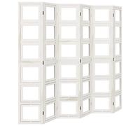 Room Divider Panel Office Privacy Screen White Solid Wood Paulownia vidaXL