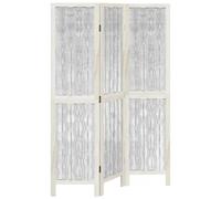 Room Divider Panel Office Privacy Screen White Solid Wood Paulownia vidaXL