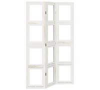 Room Divider Panel Office Privacy Screen White Solid Wood Paulownia vidaXL