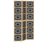 Room Divider Panel Privacy Screen Brown & Black Solid Wood Paulownia vidaXL