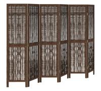 Room Divider Panel Room Privacy Screen Dark Brown Solid Wood Paulownia vidaXL