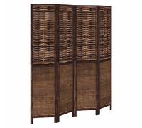Room Divider Panel Room Privacy Screen Dark Brown Solid Wood Paulownia vidaXL