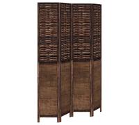Room Divider Panel Room Privacy Screen Dark Brown Solid Wood Paulownia vidaXL