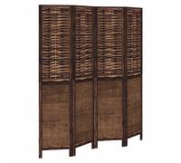Room Divider Panel Room Privacy Screen Dark Brown Solid Wood Paulownia vidaXL